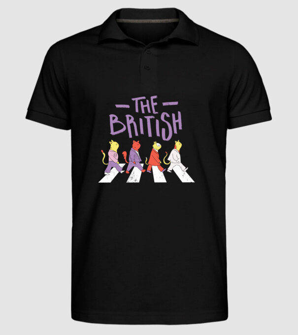 The British Pisicuțe model negru pe tricou