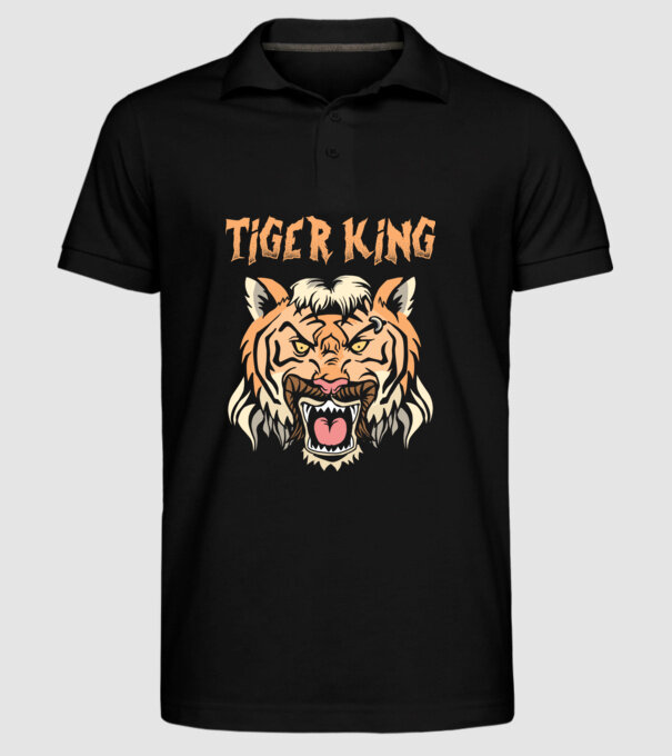 Tiger King model negru pe tricou