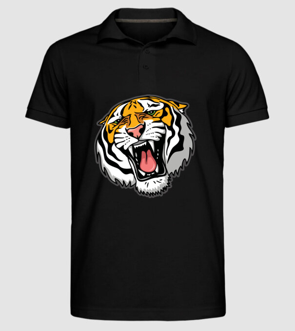 Tricou cu cap de tigru model negru pe tricou