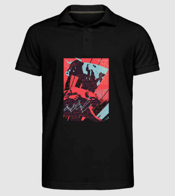 Bursa de Valori Taur vs Urs model negru pe tricou