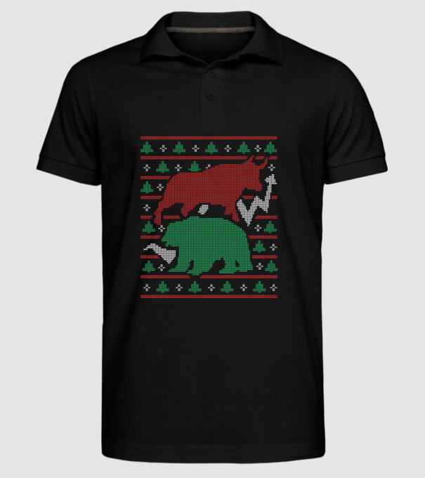 Pulover urât Bursa de valori model negru pe tricou