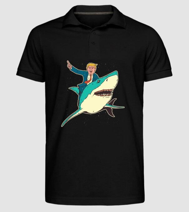 Trump Rechin model negru pe tricou