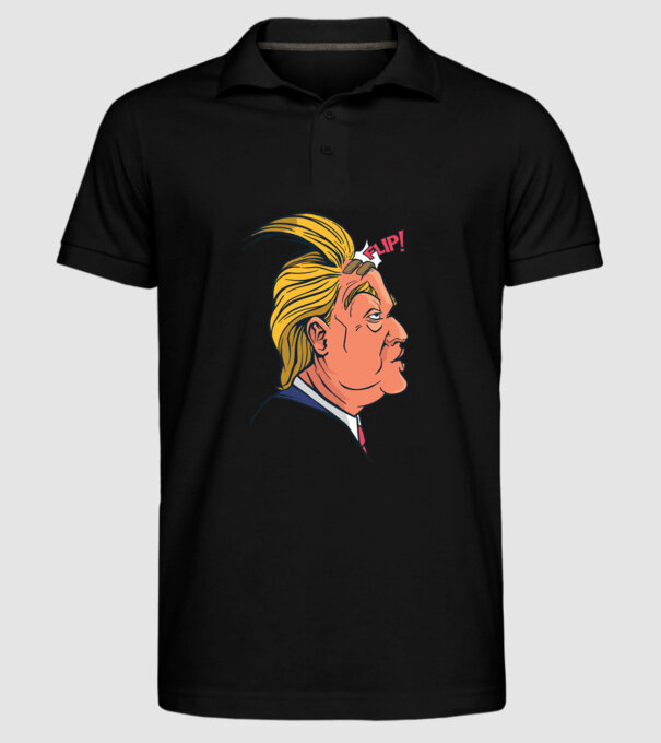 Trump Păr model negru pe tricou