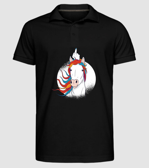 Unicorn Fuck Off model negru pe tricou