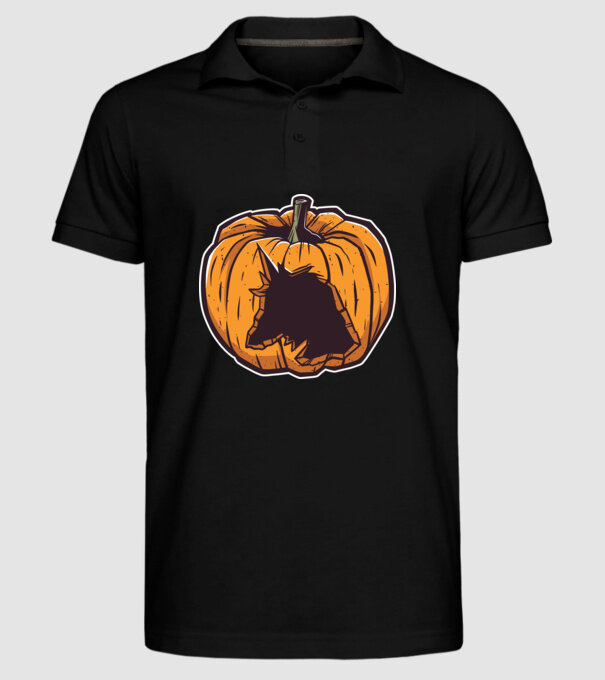 Dovleac de Halloween Unicorn model negru pe tricou
