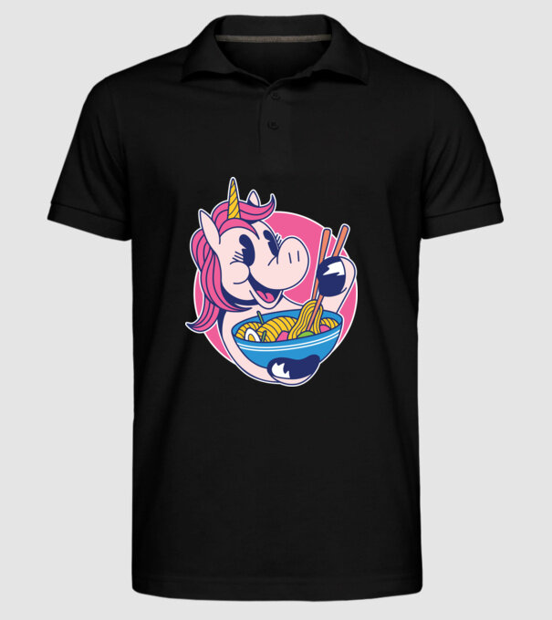 Unicorn Ramen model negru pe tricou