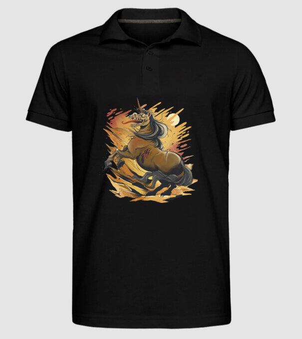 Unicorn Zombie model negru pe tricou