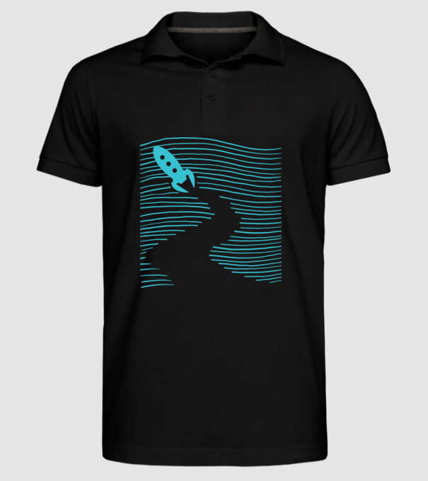 Navă spațială model negru pe tricou
