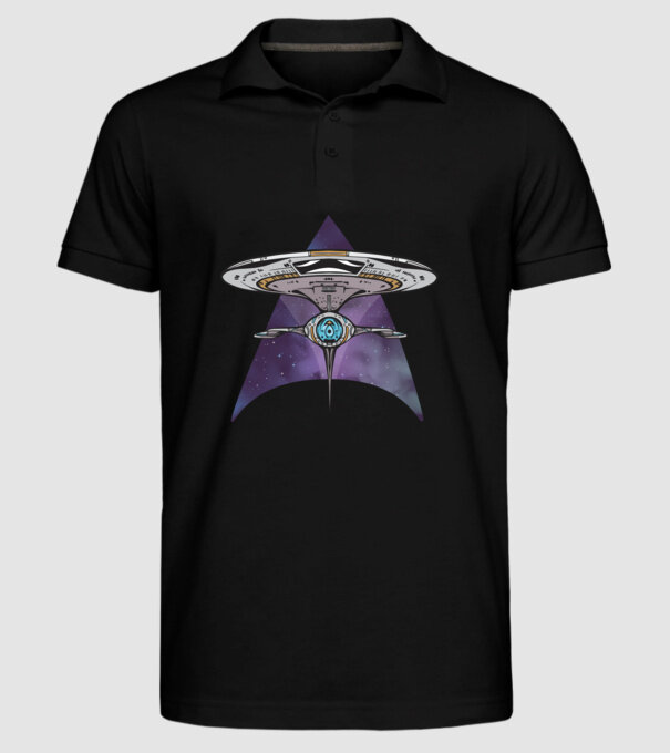 Navă spațială model negru pe tricou