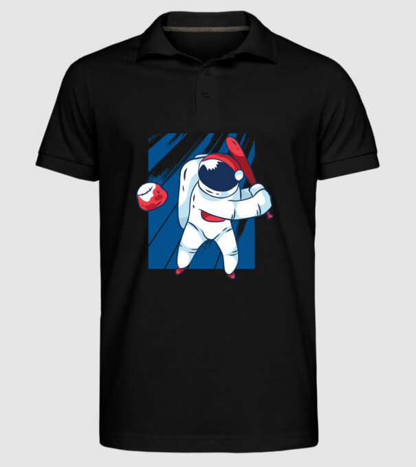 Baseball Astronaut model negru pe tricou