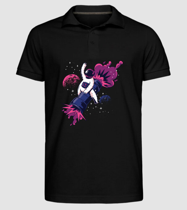 Astronaut Bazooka Rodeo model negru pe tricou