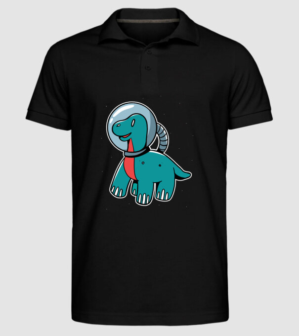 Dinozaur Astronaut model negru pe tricou