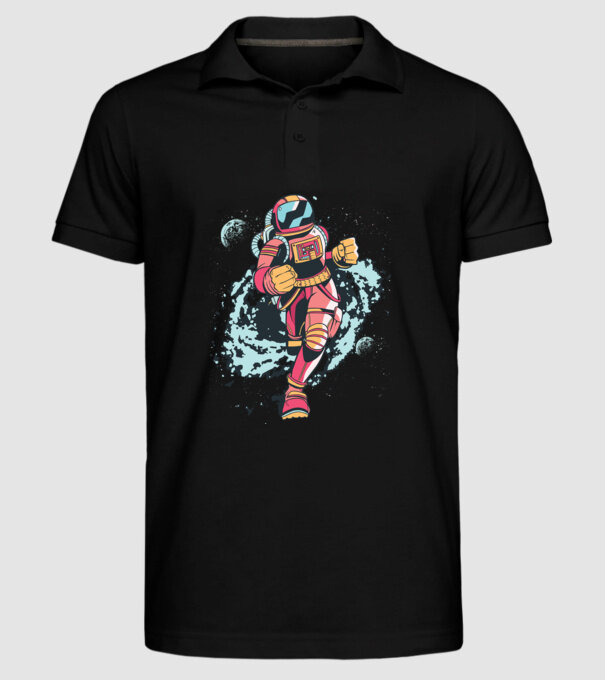Alergare Astronaut model negru pe tricou