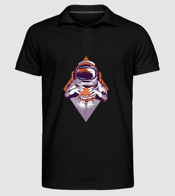 Hamburger Astronaut model negru pe tricou