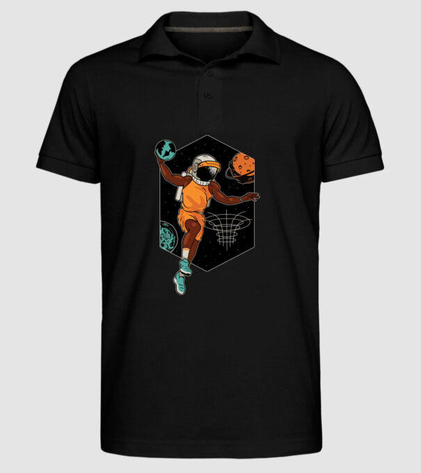 Astronaut Baschetbalist model negru pe tricou