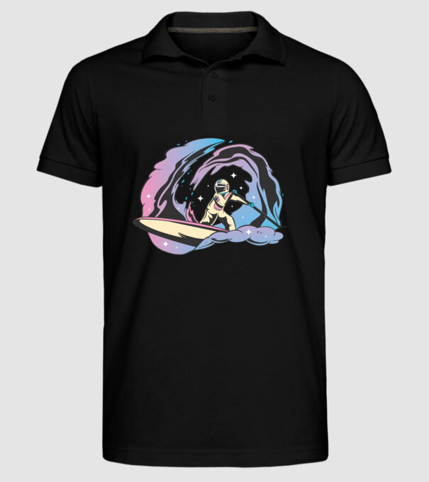 Surf Astronaut model negru pe tricou