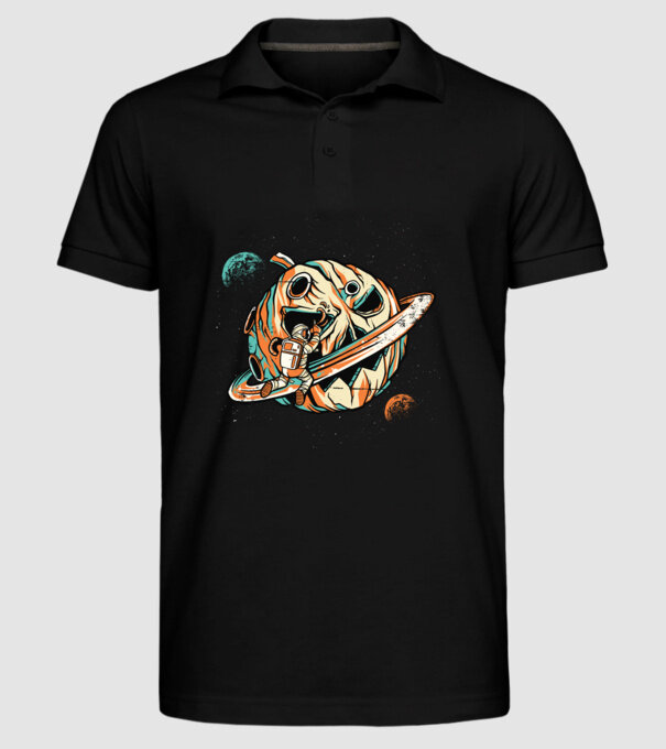 Astronaut cap de dovleac de Halloween model negru pe tricou