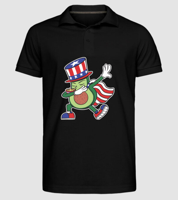 SUA Avocado DAB model negru pe tricou