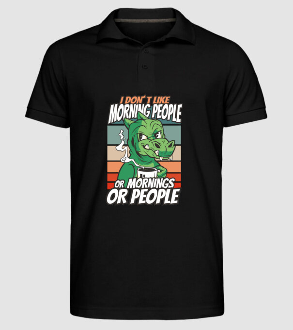Urăsc diminețile și oamenii antisocial model negru pe tricou