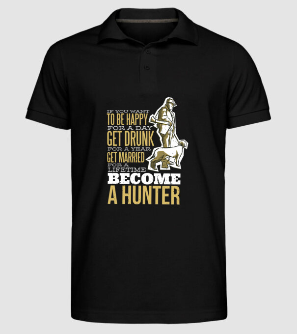 Citat Vânătoare model negru pe tricou