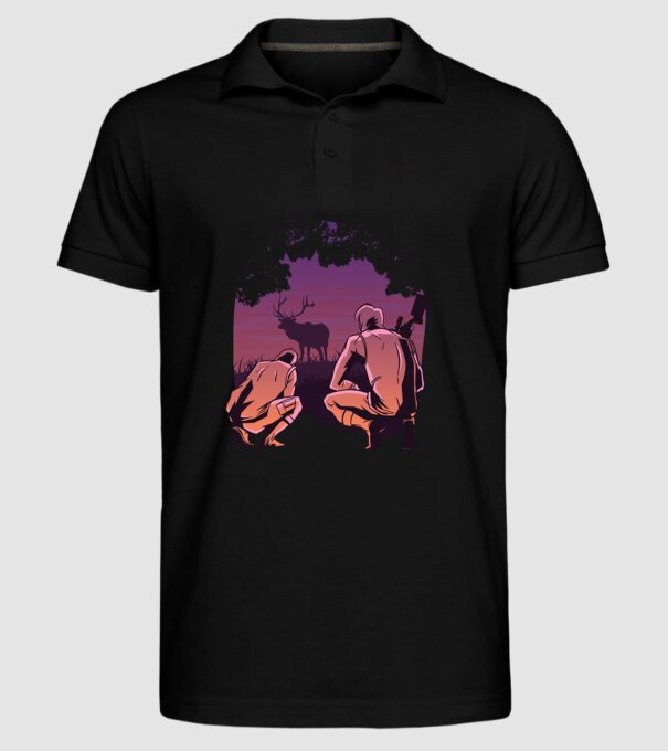 Vânătoare model negru pe tricou