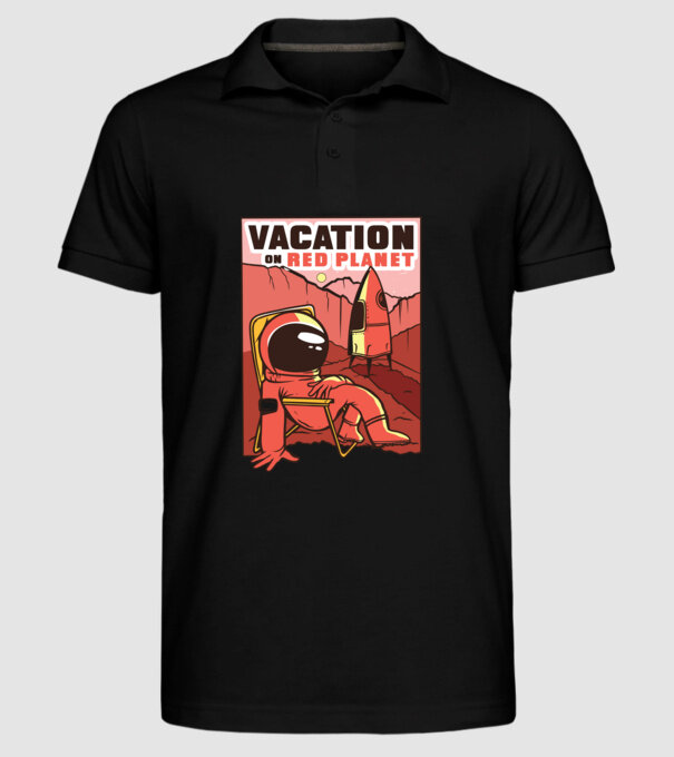 Vacanță pe Marte model negru pe tricou