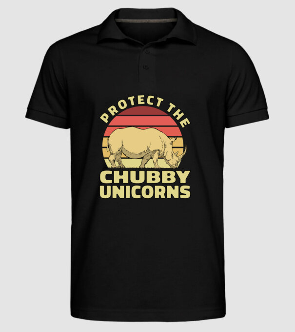 Protejați Unicornii - Rinocerii plinuți model negru pe tricou