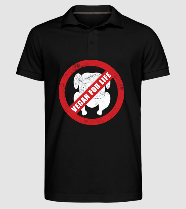 Vegan pe viață model negru pe tricou
