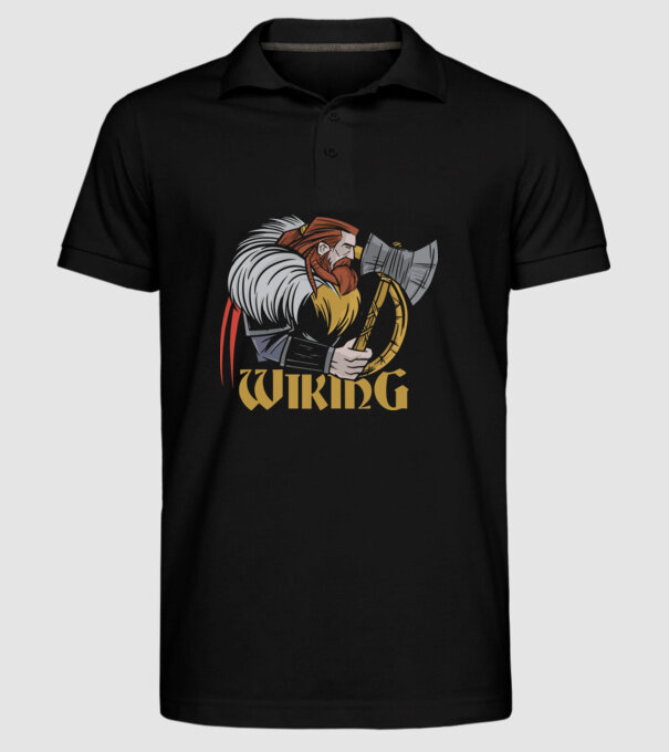 Viking model negru pe tricou