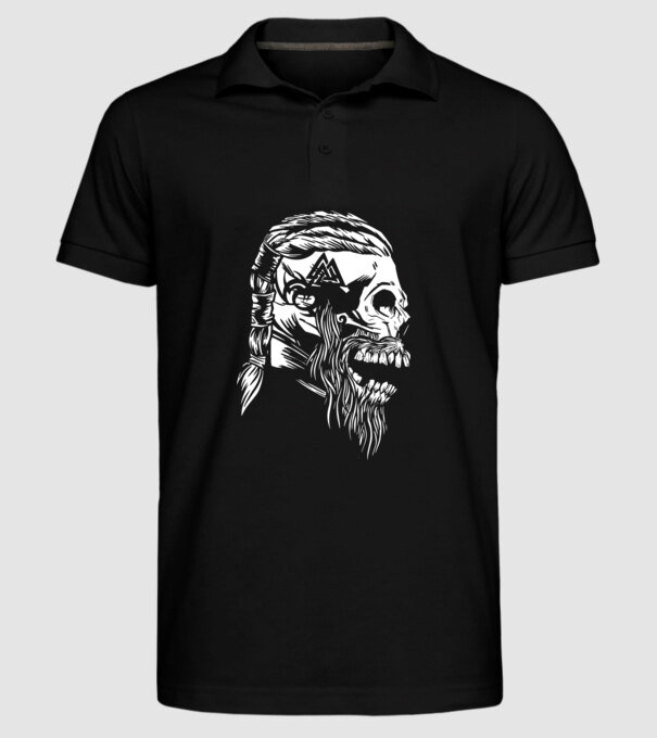 Craniu Viking model negru pe tricou