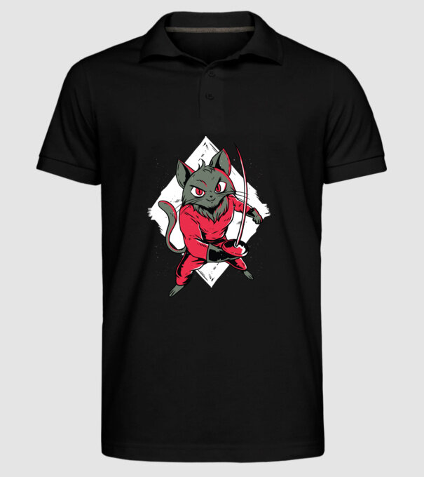 Pisică Scrimă model negru pe tricou