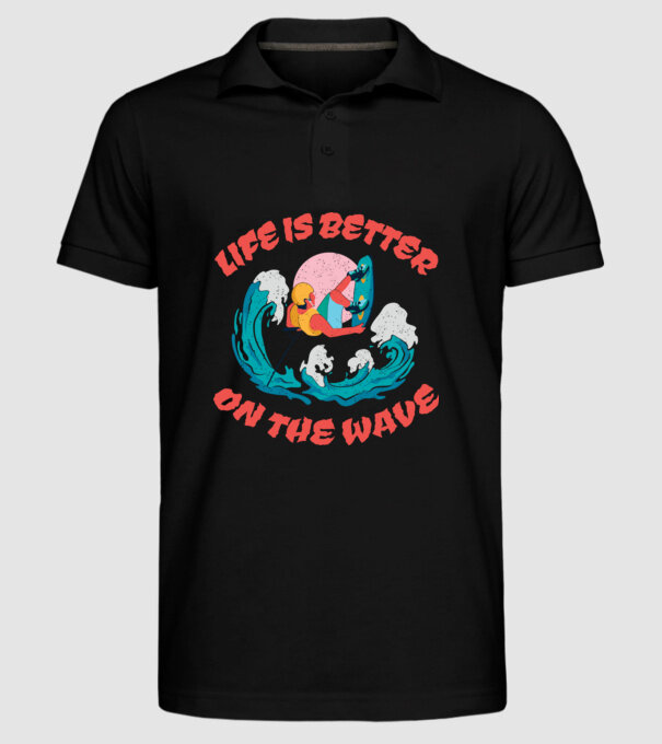 Wakeboard - Life is better on the wave model negru pe tricou