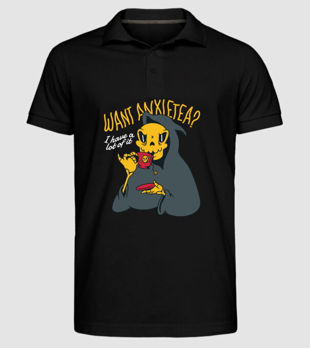 Want Anxietea? model negru pe tricou