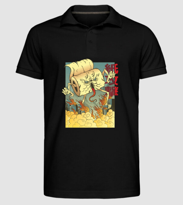 Monstru hârtie igienică model negru pe tricou