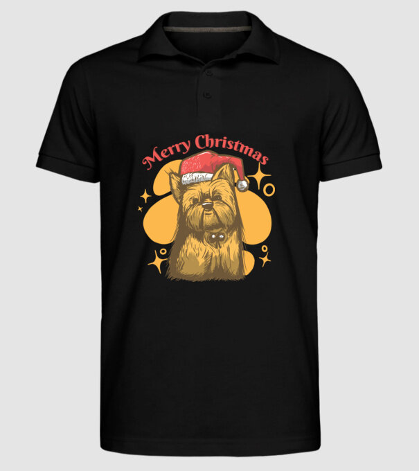 Crăciun Yorkie model negru pe tricou