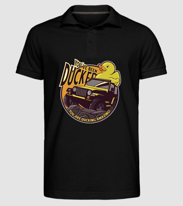 'You''ve been ducked - Off road SUV' model negru pe tricou