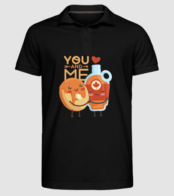 'You and Me tricou cuplu pentru Valentine''s Day' model negru pe tricou