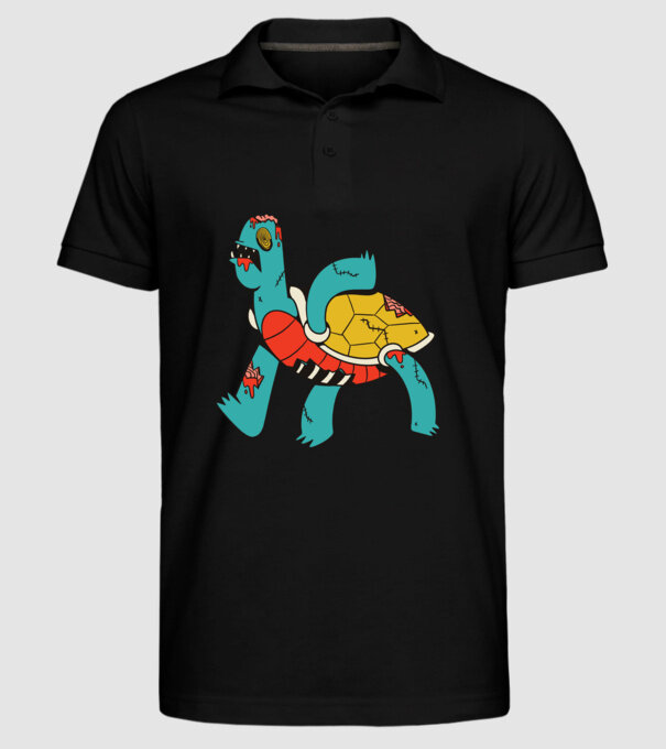 Broască țestoasă Zombie model negru pe tricou