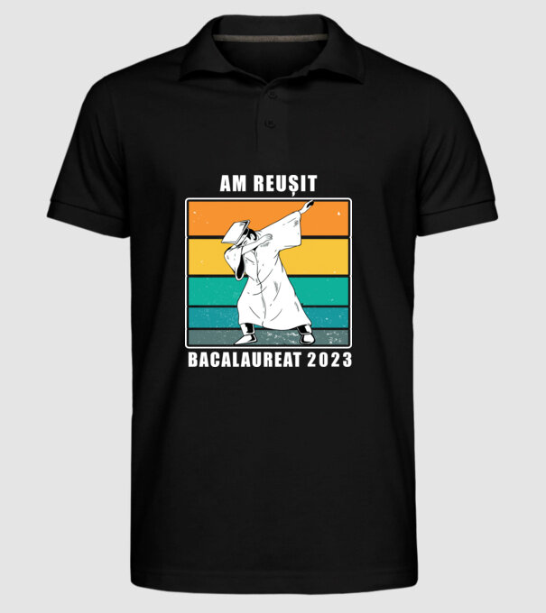 Am reușit 2023 model negru pe tricou