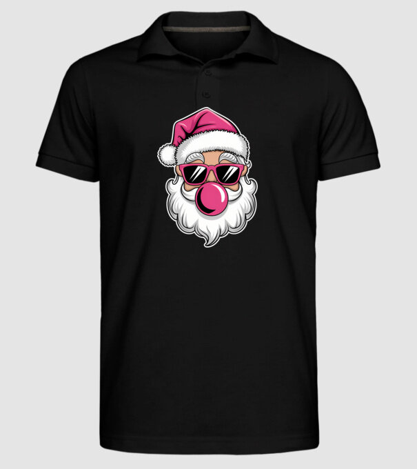 Bubble gum Santa 2 model negru pe tricou