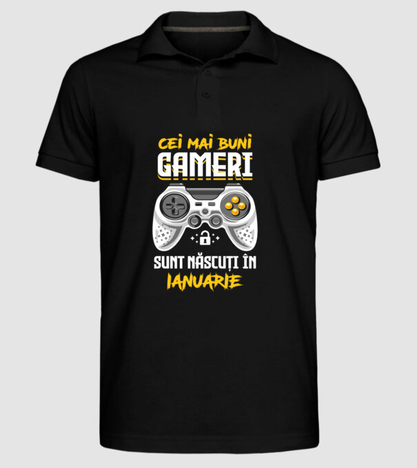 cei mai buni gameri sunt născuți în ianuarie model negru pe tricou