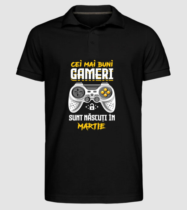 cei mai buni gameri sunt născuți în martie model negru pe tricou