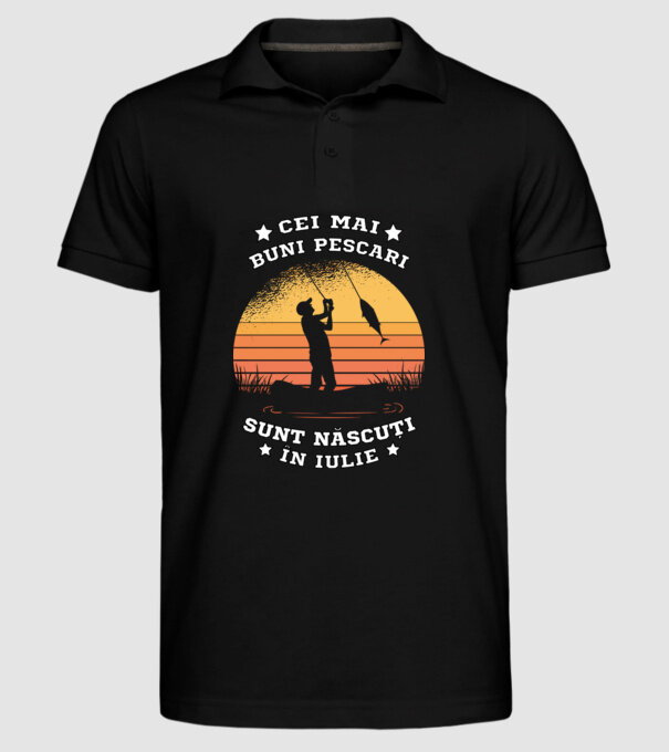 Cei mai buni Pescari sunt născuți în Iulie model negru pe tricou