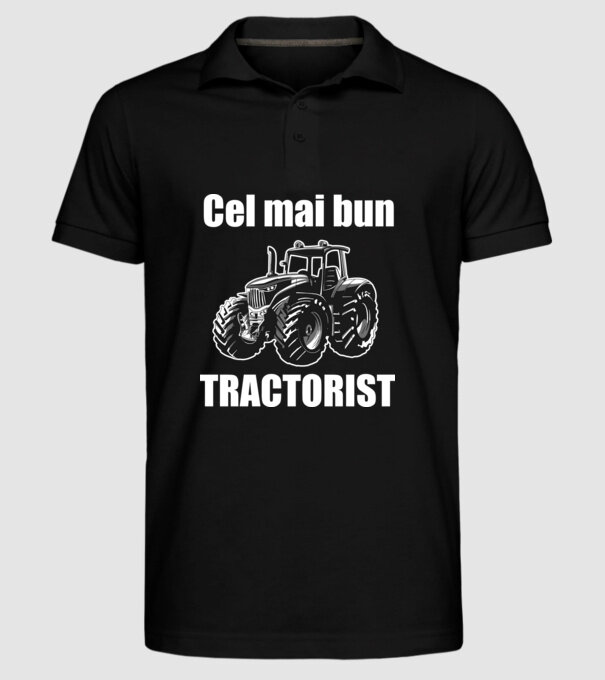 Cel mai bun tractorist model negru pe tricou