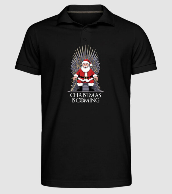 Christmas is Coming Negru model negru pe tricou