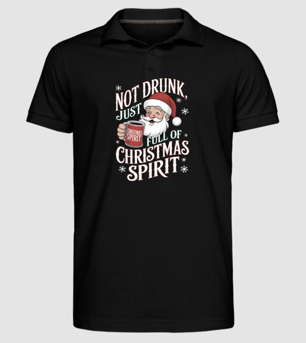 Christmas Spirit Santa model negru pe tricou