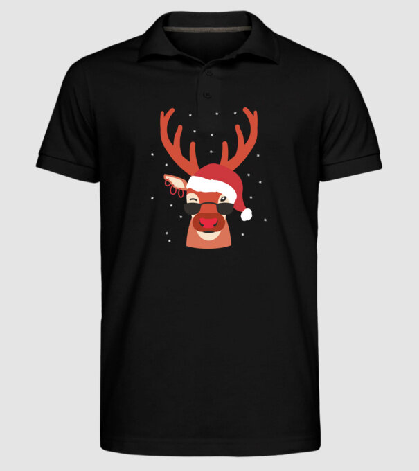Cool Reindeer Rudolph model negru pe tricou