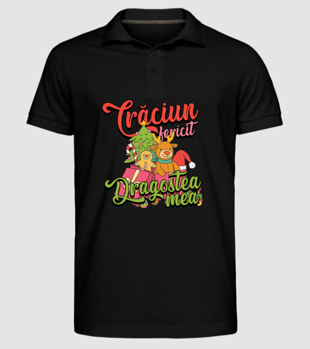 CRĂCIUN FERICIT DRAGOSTEA MEA model negru pe tricou