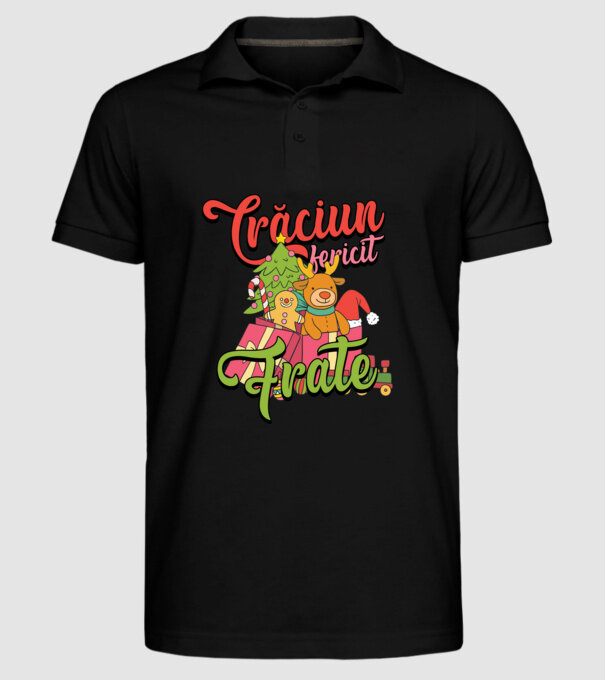 CRĂCIUN FERICIT FRATE / SORĂ model negru pe tricou