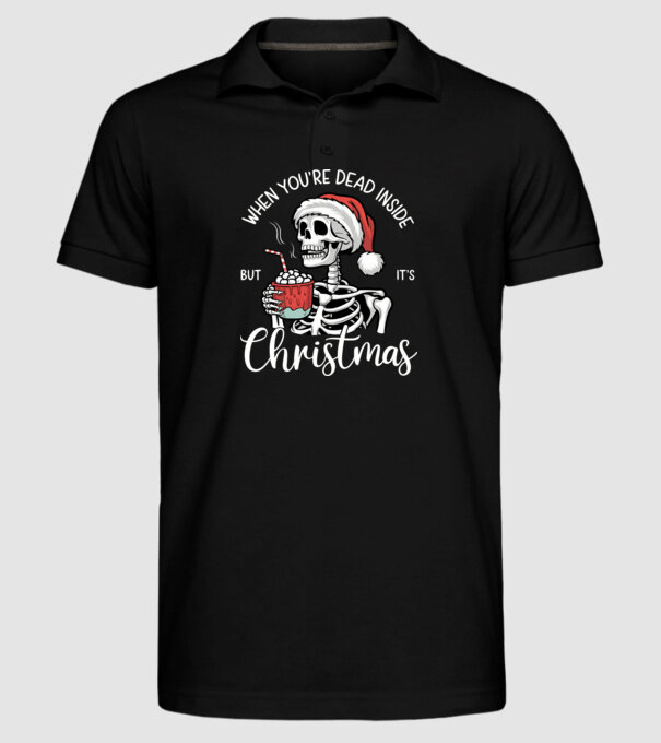 Dead inside, but it's christmas Negru model negru pe tricou